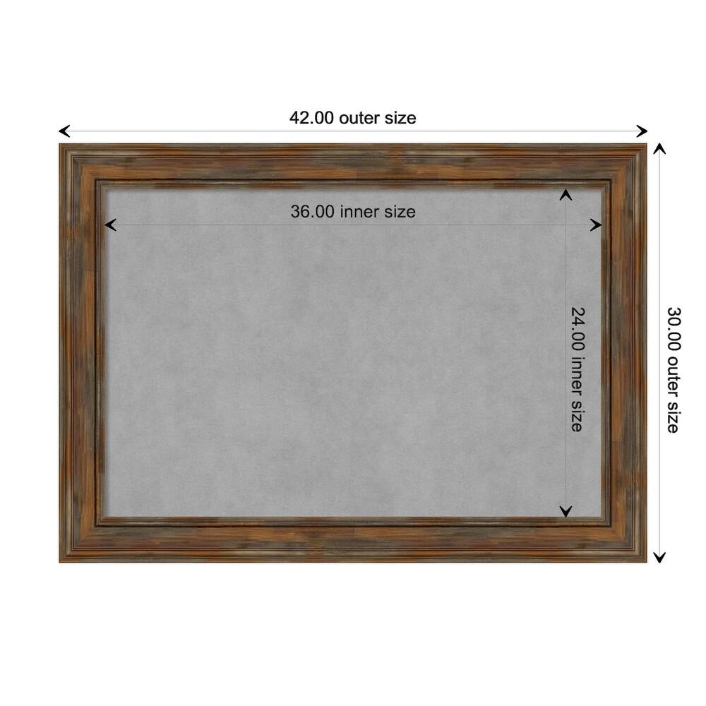 Amanti Art Alexandria Rustic Brown Framed Magnetic Board