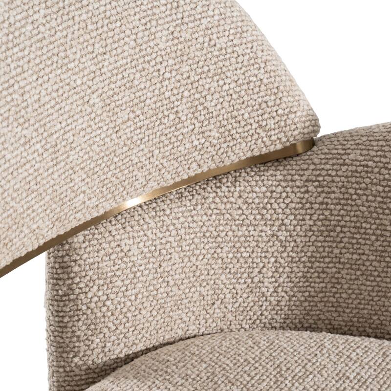 Modrest Ashley Modern Beige Fabric & Brushed Brass Dining Chair