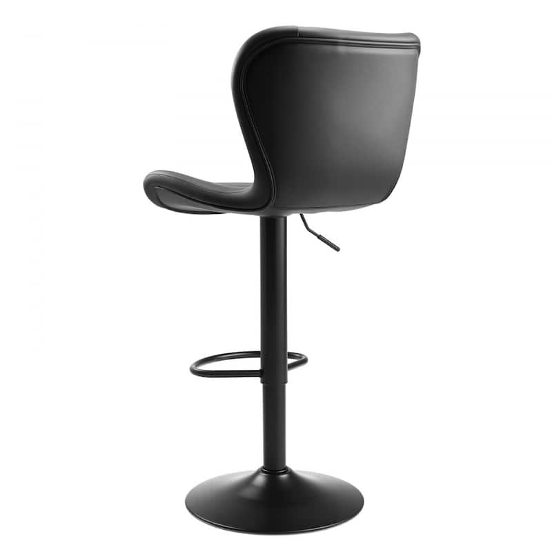 Set of 2 Adjustable Height Counter Bar Stools with Comfortable PU Leather Cushion Seat and Footrest - 18.50” x 21.06” x 35.04”