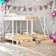 preview thumbnail 1 of 28, Full Over Twin & Twin Bunk Bed, Metal Triple Bunk Bed with Drawers and Guardrails White