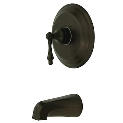 Kingston Brass Vintage Wall Mounted Bathtub Faucet with Metal Lever