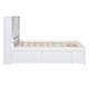 preview thumbnail 6 of 26, Queen Size Platform Bed with Storage Headboard & 8 Drawers - White