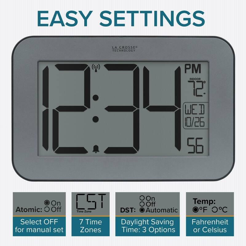 La Crosse Technology 513-02927 Large 4-Inch Time Atomic Digital Clock