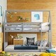 preview thumbnail 2 of 40, Wooden House-shaped Bunk Bed with Safety Guardrails, Twin over Twin