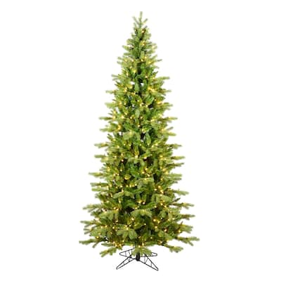 Vickerman 7.5' x 44" Balsam Spruce Slim Artificial Christmas Tree, Warm White Dura-lit LED Lights