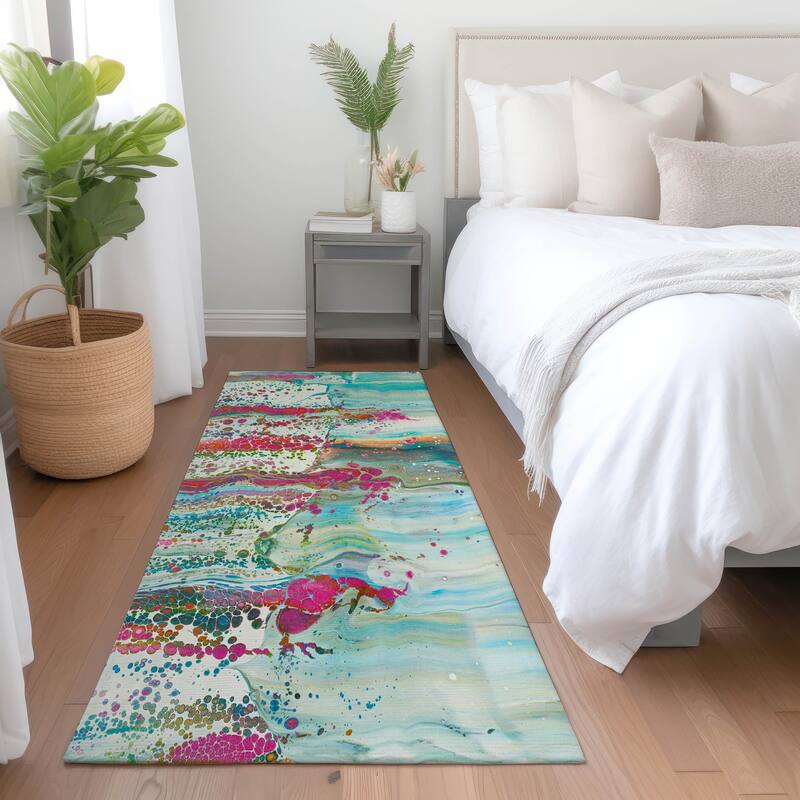 Premium Washable Super Soft Abstract Contemporary Mayfield Rug - Multi - 2' 3" x 7' 6" - Runner