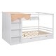 preview thumbnail 22 of 25, Multifunction Full Size House Bed Frame w/ 2 Drawers & Built-in Wardrobe(with Curtain), Wood Storage Bed Frame for Kids, Teens