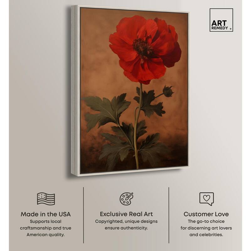 Flourish in Red II Canvas by Art Remedy