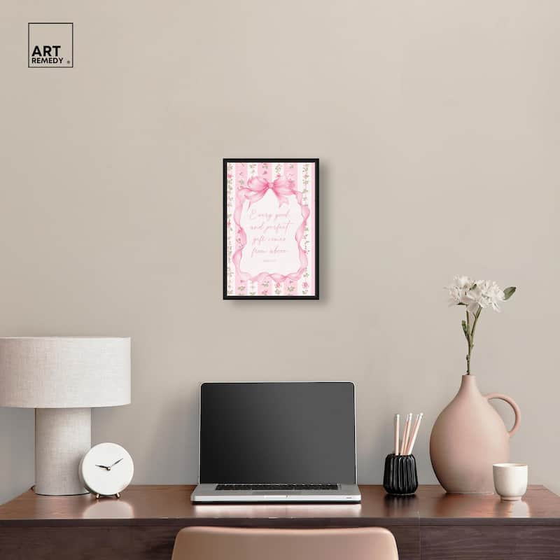 Good and Perfect Gift Bow Canvas by Art Remedy