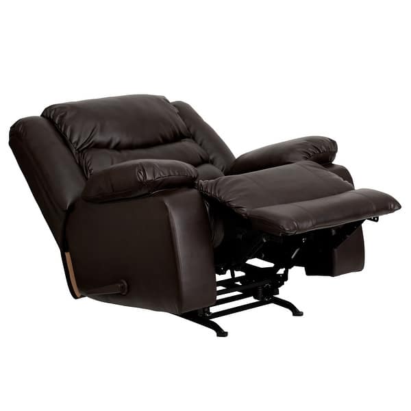 Shop Plush Brown Leathersoft Lever Rocker Recliner With Padded Arms Home Recliner On Sale Overstock 10089443