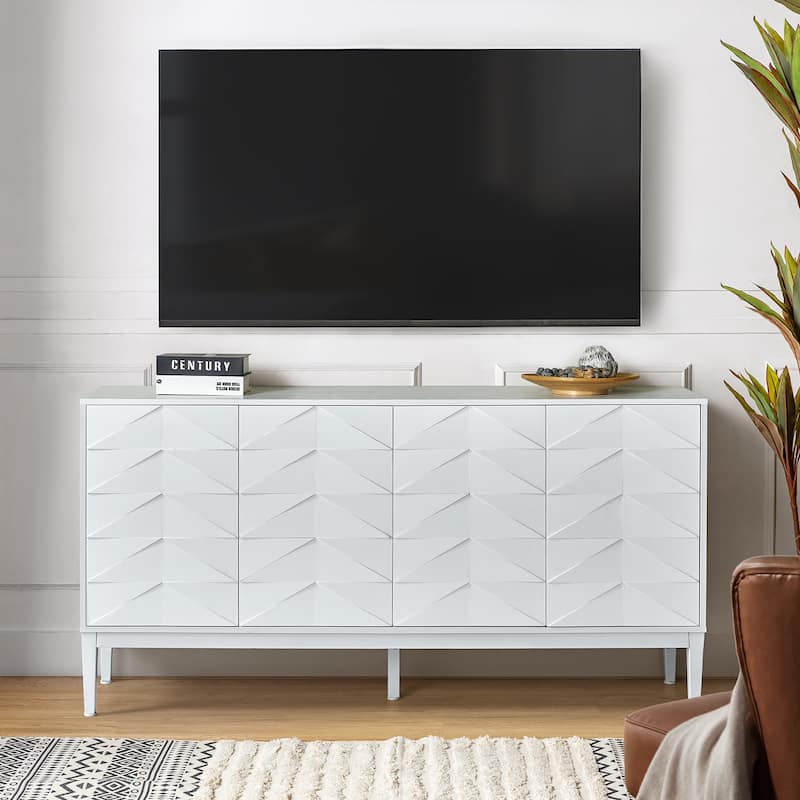 Dennis Contemporary 63"Wide 4-Door Sideboard with Adjustable Shelves