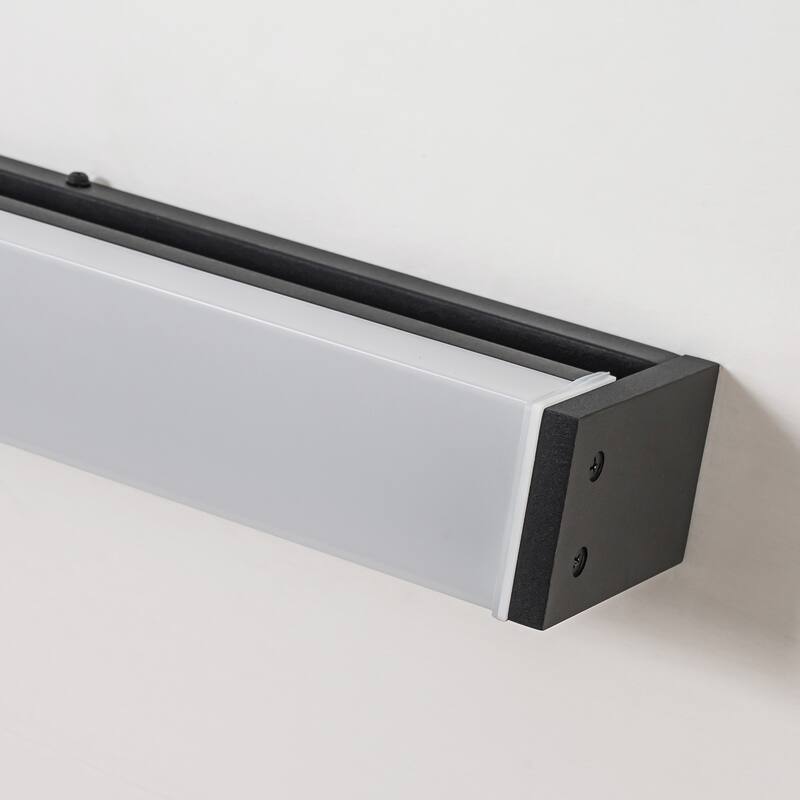 39.3 in. Modern Linear Long Strip LED Wall Sconce Black Outdoor Wall Lights/Flush Mount Patio Lights