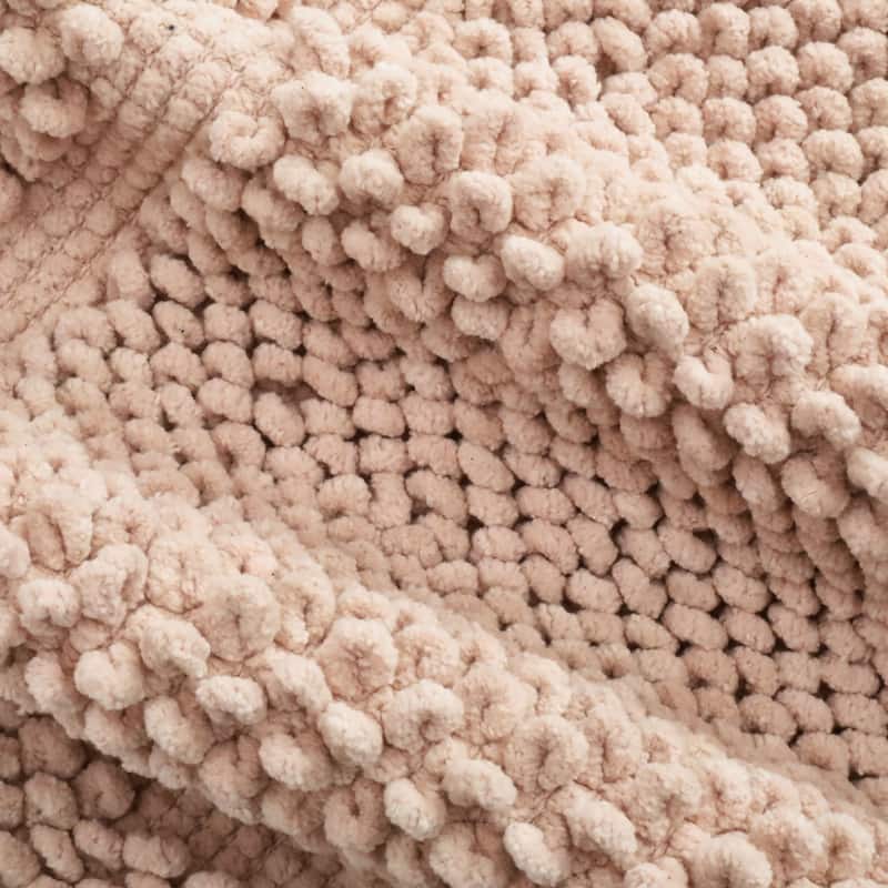 Sophie Border Ultra-plush Chenille Non-Slip Cotton Bath Mat (Set of 2)