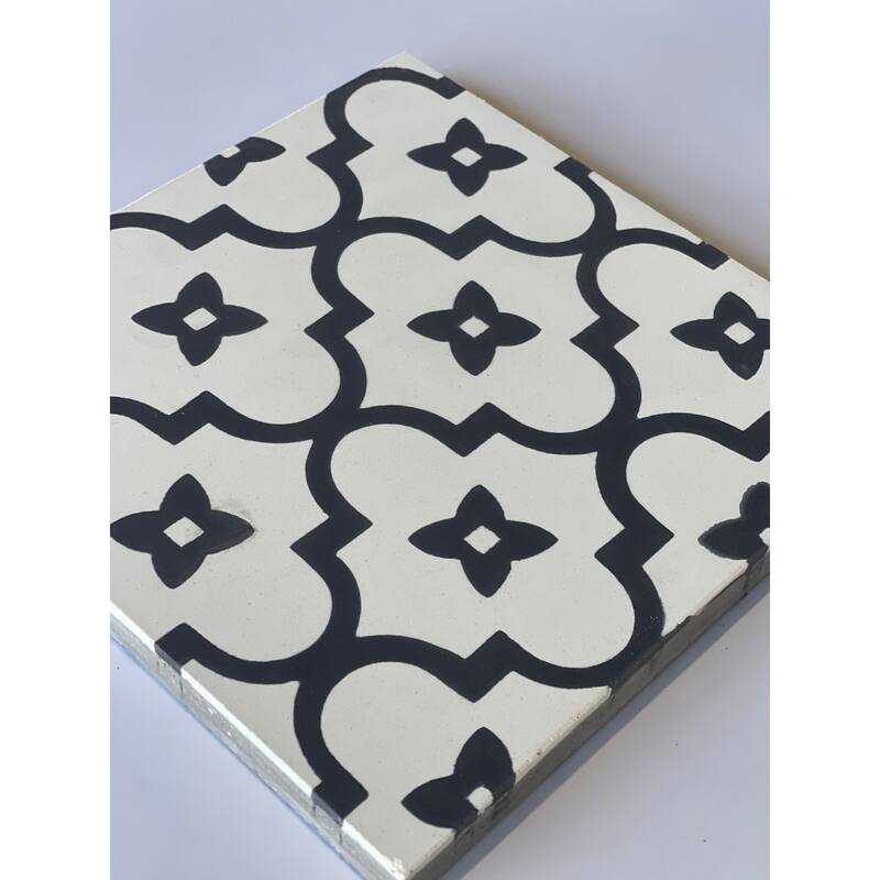 Handmade Guelz White and Black Tile, Pack of 12 (Morocco) - Bed Bath ...