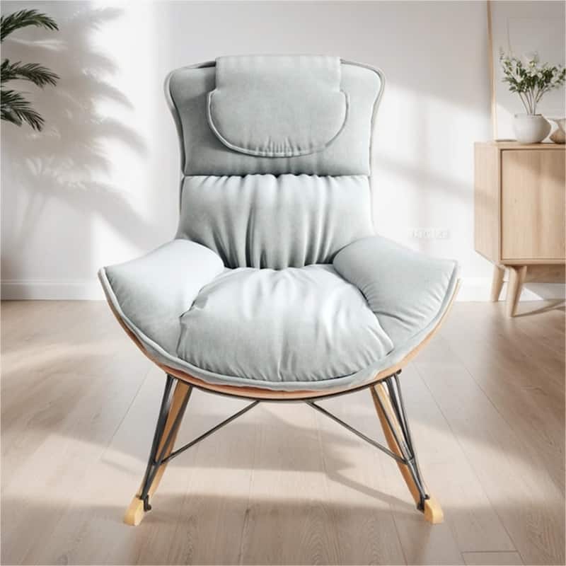 Ergonomic Rocking Chair with Detachable and Washable Seat Cushion