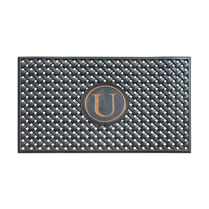 A1HC 100% Pure Rubber Monogrammed Front Door Mat 24" x39" Indoor Outdoor Doormat