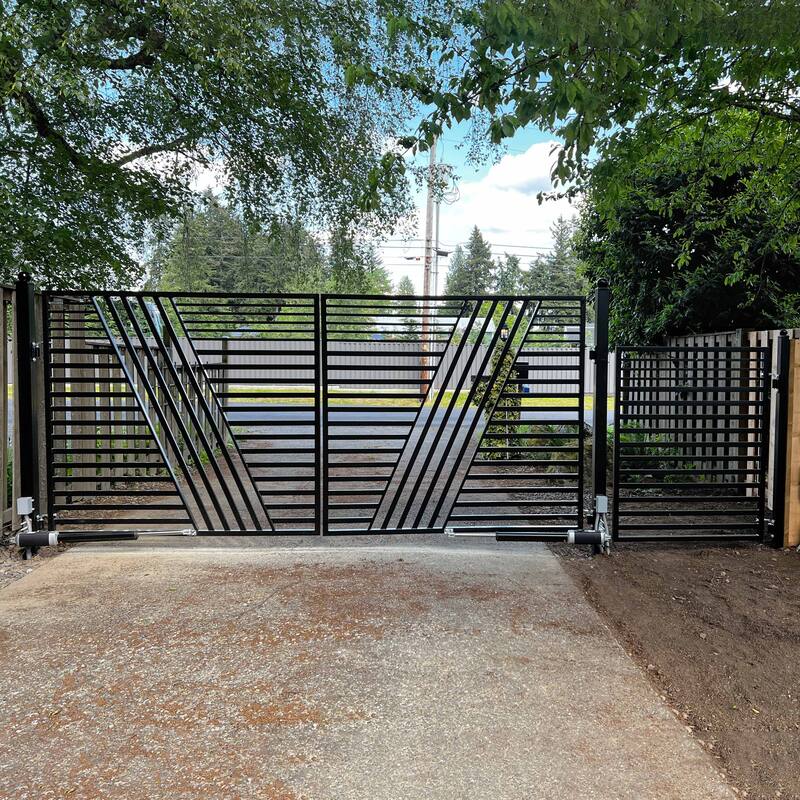 ALEKO Steel Dual Swing Garden Driveway Gate Sofia Style 12 x 6 feet with Opener