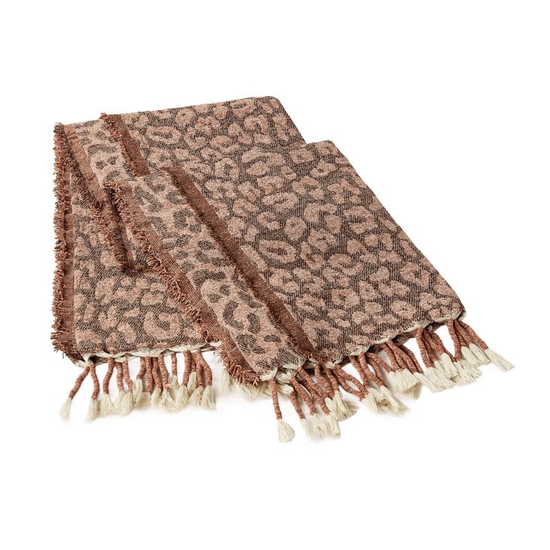 Leopard Woven Throw with Fringe by JG Co. by Amie and Jolie Sikes