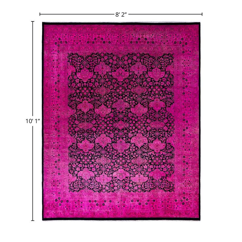 Overdyed, One-of-a-Kind Hand-Knotted Area Rug - Pink - 8' 2" x 10' 1"