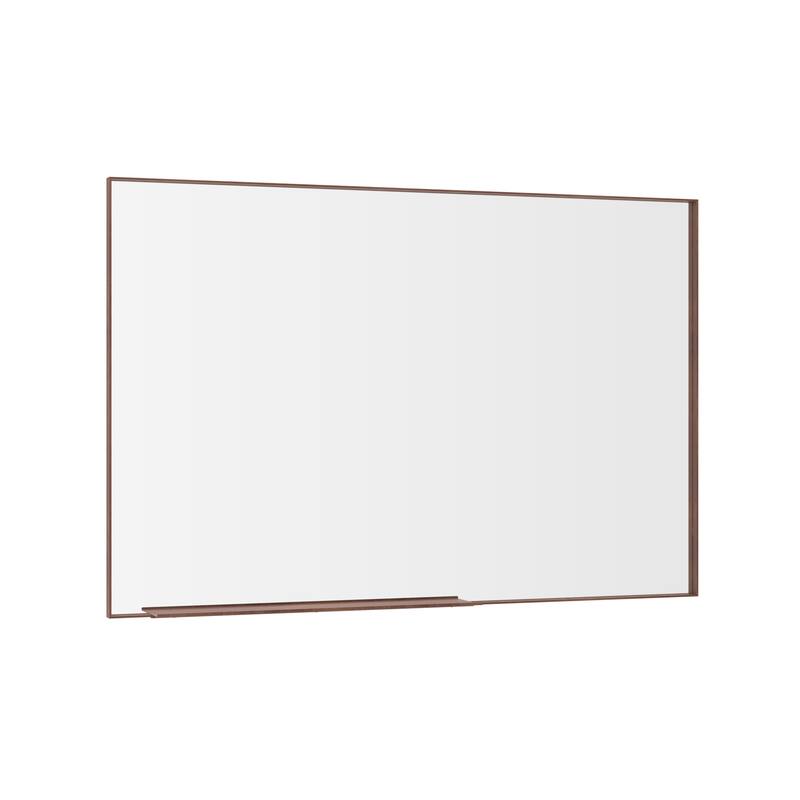 60"x40" Oversized Modern Rectangle Mirror with Walnut Frame