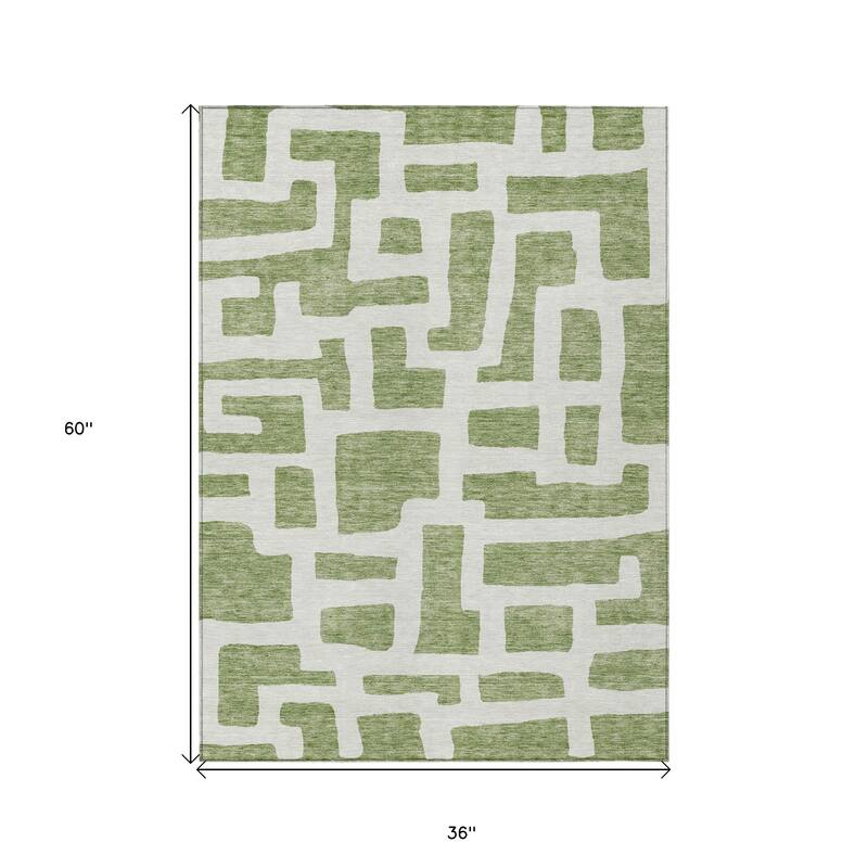 HomeRoots Abstract Transitional Rectangle Outdoor Rug