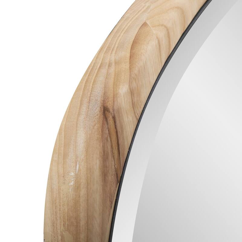 Allan Andrews Asymmetrical Bleached Oak Wood Framed Wall Mirror