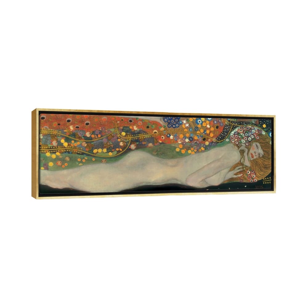 iCanvas "Sea Serpents, Detail IV" by Gustav Klimt Framed Canvas Print