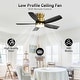 preview thumbnail 1 of 27, Sofucor 42'' Gold Flush Mount Ceiling Fan Lights Kit with Remote Quiet Reversible DC - 42 Gold With Black
