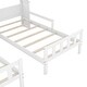 preview thumbnail 20 of 26, Double Twin Size Platform Kids Bed Frame with House-Shaped Headboard and Built-in Nightstand, No Box Spring Required, Grey