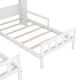 preview thumbnail 6 of 12, Double Twin Size Platform Kids Bed Frame with House-Shaped Headboard and Built-in Nightstand, No Box Spring Required, White
