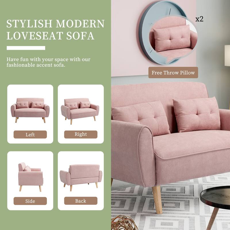 Futzca 47" Small Modern Loveseat Sofa