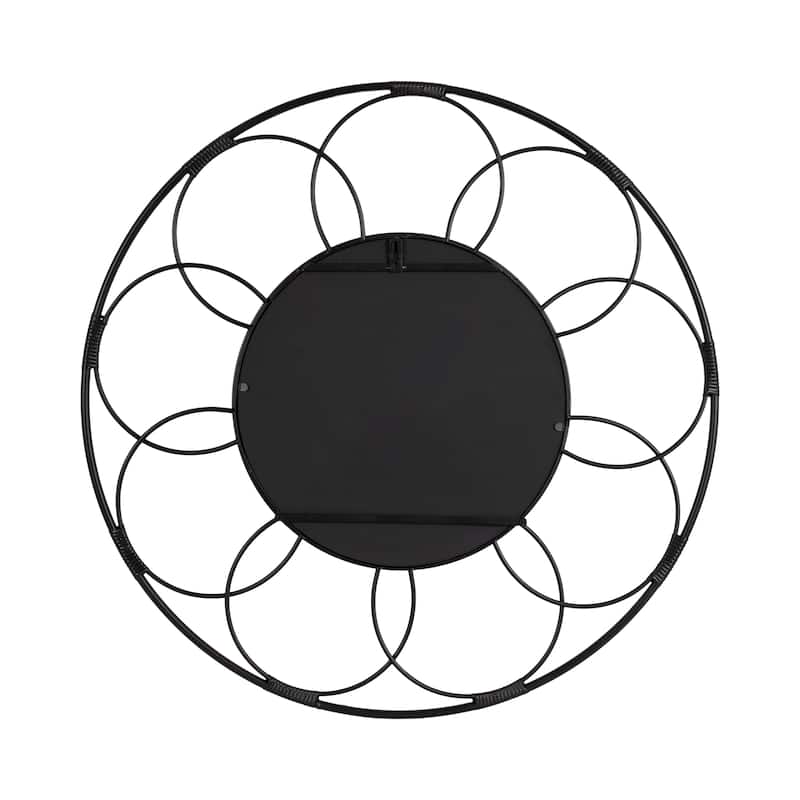 Kate and Laurel Cori Round Rattan Mirror