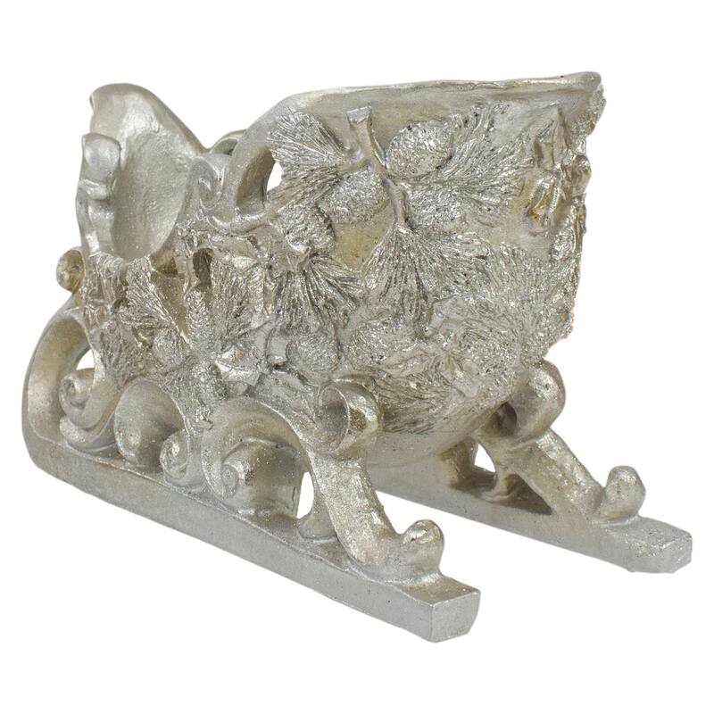 9.75" Champagne Christmas Sleigh Tabletop Decoration