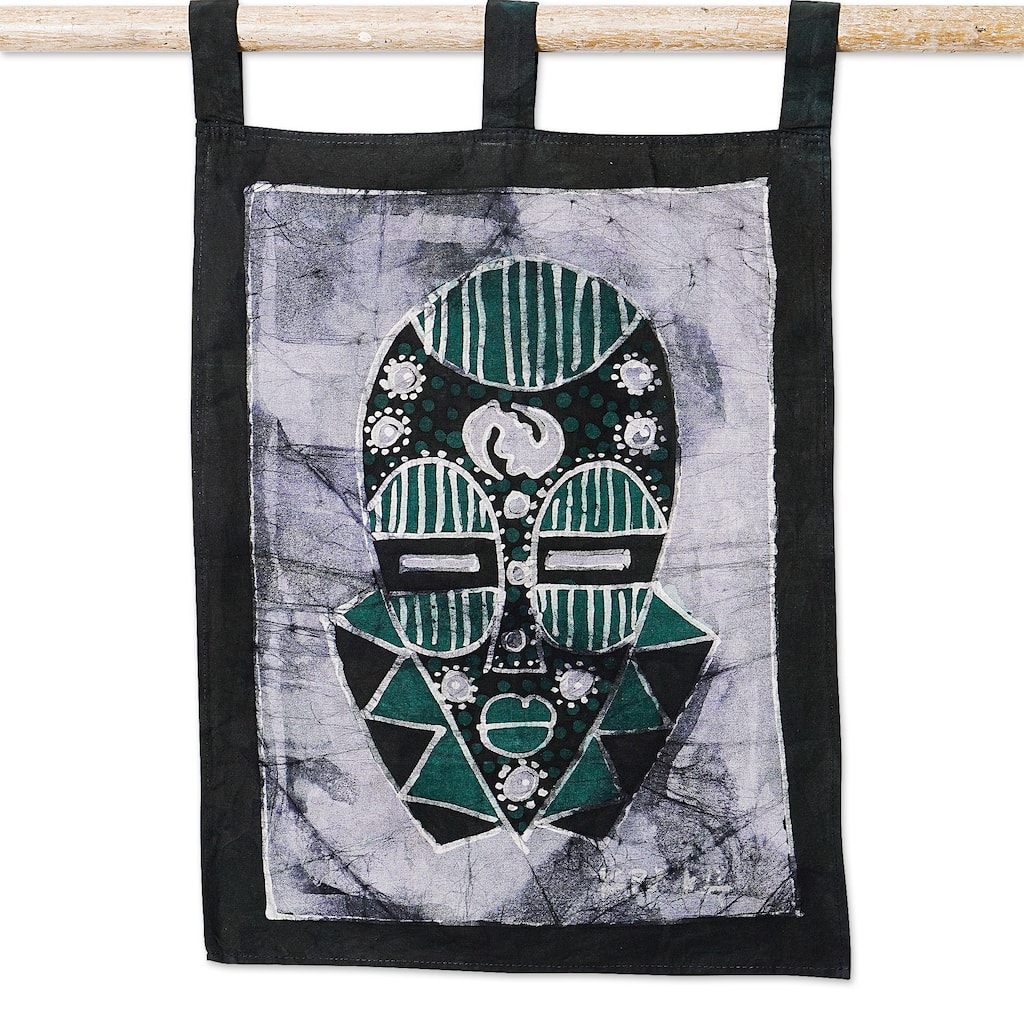 Novica Handmade Green Silence Cotton Wall Hanging