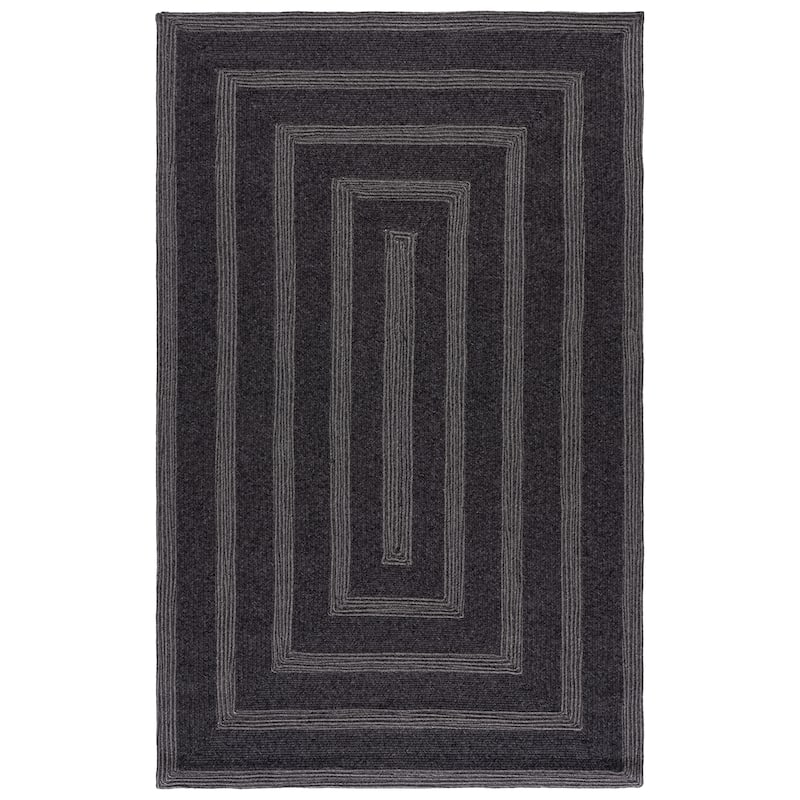 SAFAVIEH Handmade Braided Fatimah Washable Indoor/Outdoor Rug - Weather Resistant & Easy Cleaning - 5' x 8' - Charcoal