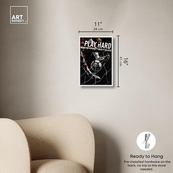 dimension image slide 1 of 24, Play Hard Soccer Canvas Mancave Art by Art Remedy