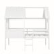 preview thumbnail 9 of 19, Twin Size Low Loft Wood House Bed With Two Side Windows
