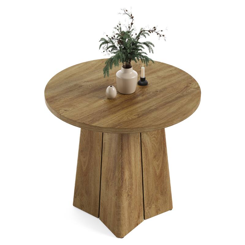 31.5" Round Dining Table for 2 People, Dining Room Table for Living Room, Circle Kitchen Table with Pedestal Base