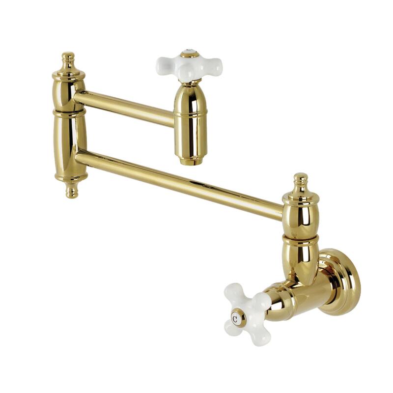 Kingston Brass Restoration Wall Mounted Pot Filler Faucet - Polished Brass