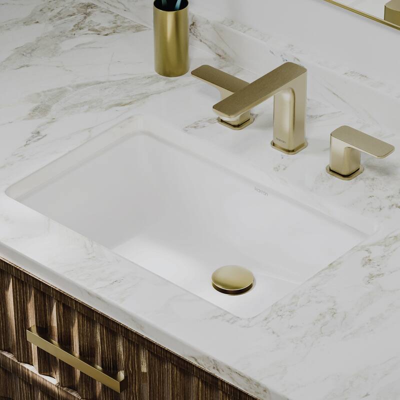 Karran Valera 21" Rectangular Undermount Vitreous China Bathroom Sink in White