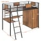 preview thumbnail 3 of 15, Twin Size Loft bed with L-shape Desk and Wardrobe