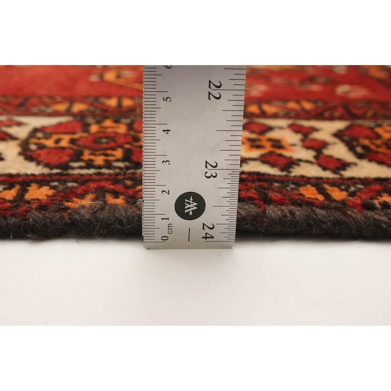 ECARPETGALLERY Hand-knotted Baluch Red Wool Rug - 3'8 x 6'4