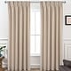 preview thumbnail 7 of 58, DriftAway Pinch Pleat Linen Textured Semi Sheer Solid Curtains Back Tabs 50"Width X 96 "Length - Beige