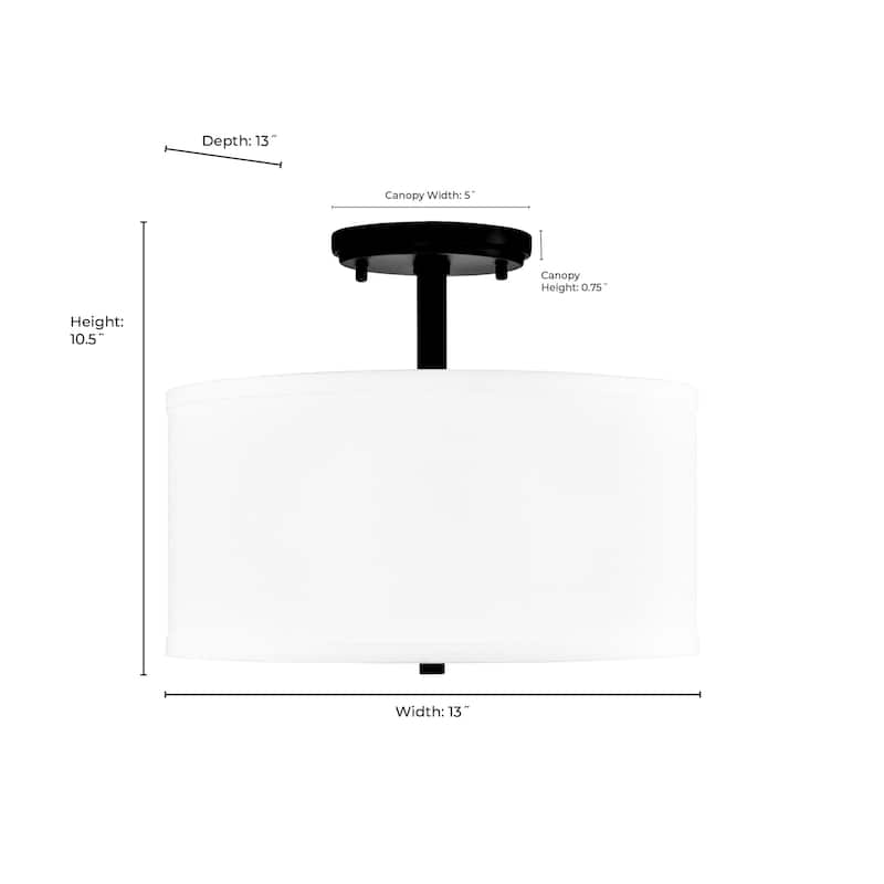 Millennium Lighting 41102 Guyten 2 Light 13" Wide Semi-flush Drum