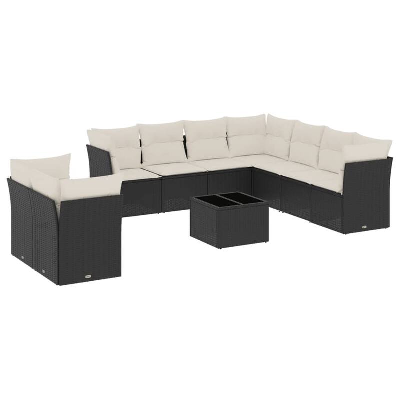 vidaXL Garden Sofa Set Black
