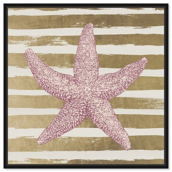 Oliver Gal Glitter Starfish Nautical And Coastal Wall Art Framed Canvas Print Marine Life Gold Pink Overstock 32481098