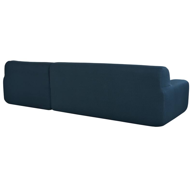 107" Polyester Mesh L-Shape Modular Sectional Sofa with Deep Seating and Pocket Spring Cushions