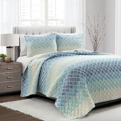 Lush Decor Medallion Ombre Reversible Oversized 3 Piece Quilt