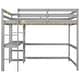 preview thumbnail 5 of 25, Full Loft Bed Pine Kids Bed with Desk Shelves and Ladder, Grey