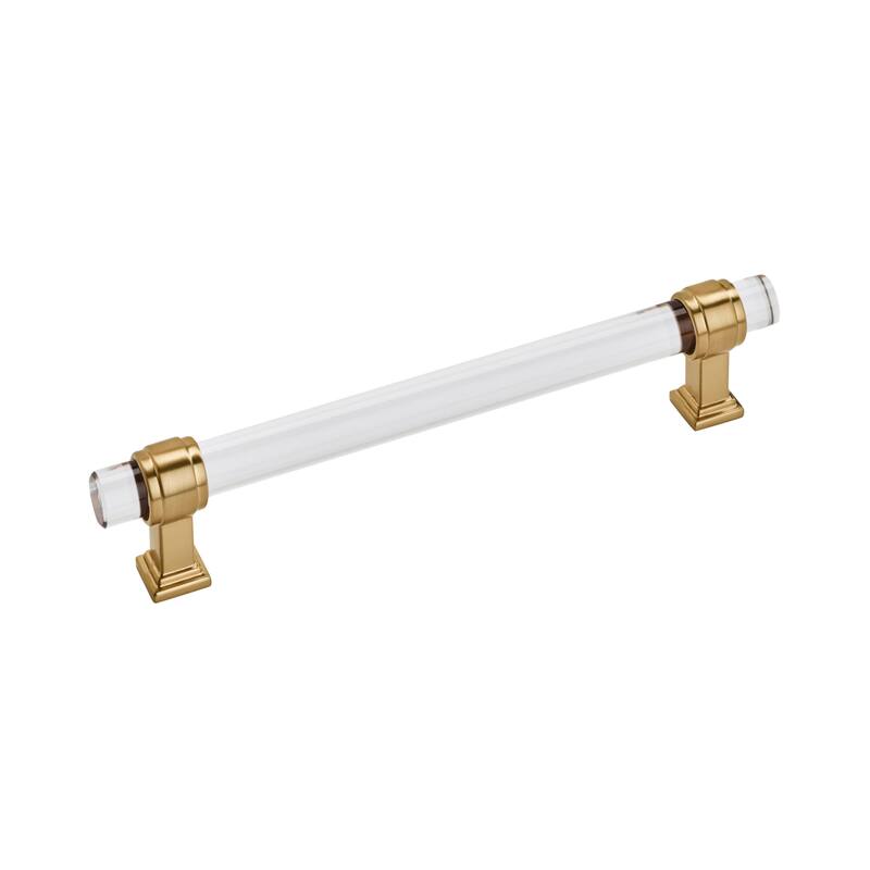 Amerock Glacio Cabinet Door and Drawer Pull - 6-5/16 in (160 mm) Center-to-Center - Clear/Champagne Bronze